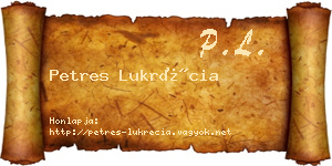Petres Lukrécia névjegykártya