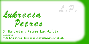 lukrecia petres business card